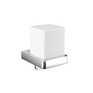 Trend 0221.001.01 Wall Mounted Satin Crystal Glass Soap Dispenser with Polished Chrome Holder and Pump