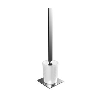 Art 1615.001.02 Freestanding Toilet Brush Holder in Polished Chrome, Clear Crystal Holder