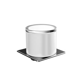 Art 1621.001.02 Wall Mounted Satin Crystal Glass Soap Dispenser, Polished Chrome Pump