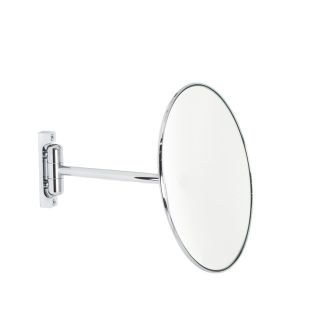 Discolo 38/1 Round Wall Mounted One-Arm Magnifying Makeup Mirror in Polished Chrome, 3x Magnification