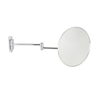 Discolo 38/2 Round Wall Mounted Two-Arm Magnifying Makeup Mirror in Polished Chrome, 3x Magnification