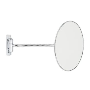 Discolo 38/F Round Wall Mounted Flexible Arm Magnifying Makeup Mirror in Polished Chrome, 3x Magnification