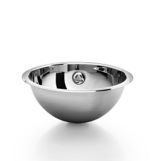 Acquaio 53593 Round Metal Undermount or Vessel Bathroom Sink in Stainless Steel, 13.0"