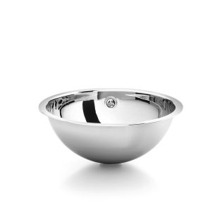 Acquaio 53663 Round Metal Undermount or Vessel Bathroom Sink in Stainless Steel, 17.3"