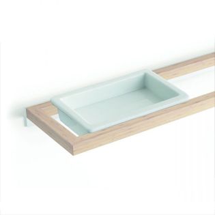 Bamboo 52892 Freestanding Ceramic Soap Dish in Glossy White