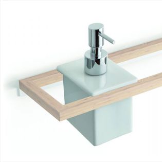 Bamboo 52894 Freestanding Ceramic Soap Dispenser in Glossy White, Polished Chrome Pump