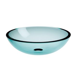BL 440C Round Vessel Bathroom Sink in Clear Glass, 17.3"