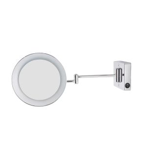 Discolo LED Round Wall Mounted Two-Arm LED Lighted Magnifying Makeup Mirror, 3x Magnification