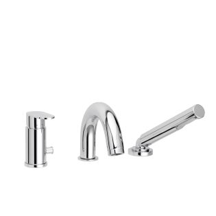 Candy CA 040 Deck Mounted Tub Filler in Polished Chrome, Includes Hand Shower
