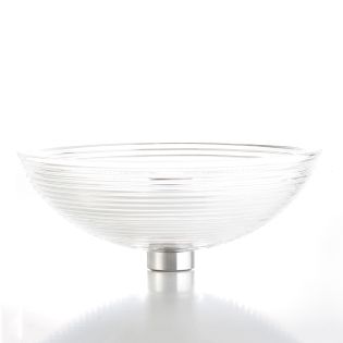 Crystal 677 Round Hand-Cut Clear Crystal Vessel Bathroom Sink, 16.9"