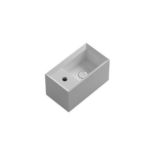 Cut 45.25 Small Rectangular Ceramic Wall Mounted Bathroom Sink, 17.7"