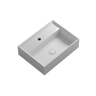 Cut 60.45 Rectangular Ceramic Vessel or Wall Mounted Bathroom Sink, 23.6"