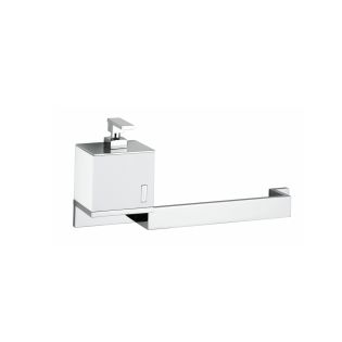 Demetra 1927 Towel Bar with Integrated Soap Dispenser in Polished Chrome, 17.7"