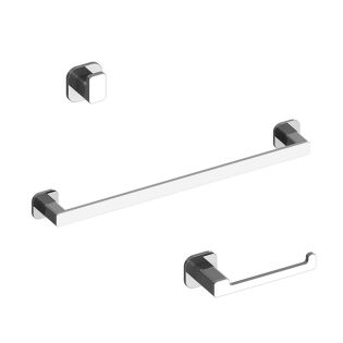 Deva 3199 Bathroom Hardware Accessory Set in Polished Chrome, Includes 24.6" Towel Bar, Toilet Paper Holder and Bathroom Hook