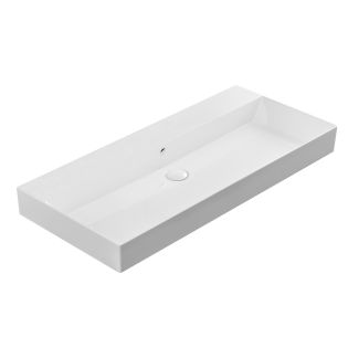 Energy 100 Rectangular Trough Vessel or Wall Mounted Bathroom Sink, 38.6"