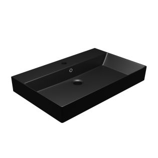 Energy 70 Rectangular Ceramic ADA Compliant Vessel or Wall Mounted Bathroom Sink in Matte Black, 27.6"