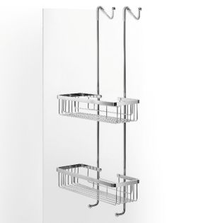 Filo 50030 Over-the-door Two-Tier Shower Basket in Polished Chrome