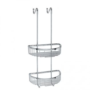 Filo 50031 Over-the-door Two-Tier Shower Basket in Polished Chrome