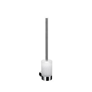 Fino 8415.001.00 Wall Mounted Toilet Brush Holder in Polished Chrome, Frosted Glass Holder