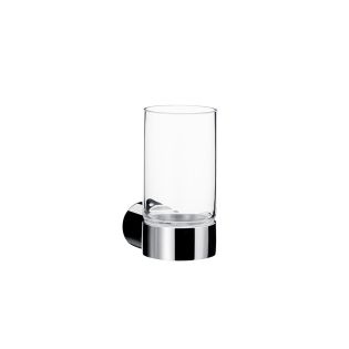 Fino 8420.001.00 Wall Mounted Clear Crystal Glass Toothbrush Holder with Polished Chrome Holder