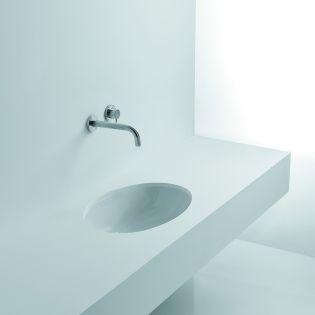 Gardenia 80400 Oval Ceramic Undermount Bathroom Sink in Glossy Whie, 22.6"