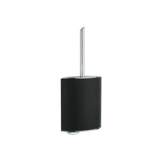 Glam 1650EB Wall Mounted Toilet Brush Holder in Polished Chrome, Black Ceramic Holder