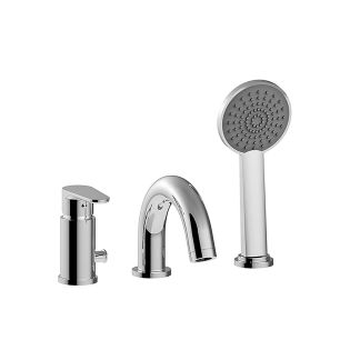 Green GR 040 Deck Mounted Tub Filler in Polished Chrome, Includes Hand Shower