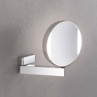 Spiegel 1095.060.17 Round Wall Mounted Double Sided LED Lighted Magnifying Makeup Mirror in Polished Chrome, Hard-Wired, 7x/3x Magnification