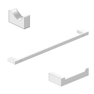 Kimono WSBC 215890B Bathroom Hardware Accessory Set in Polished Chrome, Includes 24.2" Towel Bar, Toilet Paper Holder and Bathroom Hook