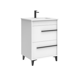 Lotus C60F Freestanding Bathroom Vanity, Includes Integrated Ceramic Sink, 24.0"