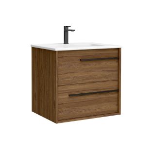 Lotus C60W Wall Mounted / Floating Bathroom Vanity, Includes Integrated Ceramic Sink, 24.0"