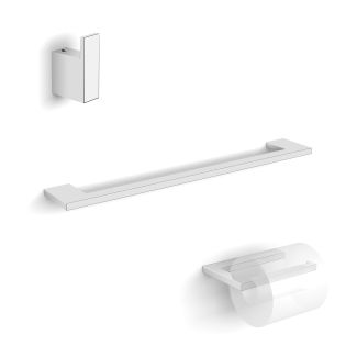 Luna WSBC 38090A Bathroom Hardware Accessory Set in Polished Chrome, Includes 17.7" Towel Bar, Toilet Paper Holder and Bathroom Hook