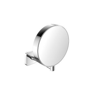 Spiegel 1095.001.14 Round Wall Mounted Flexible Arm Double Sided Magnifying Makeup Mirror in Polished Chrome, 7x/3x Magnification