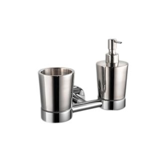 Napie 53012+53020+53022 Wall Mounted Soap Dispenser and Toothbrush Holder Set in Polished Stainless Steel