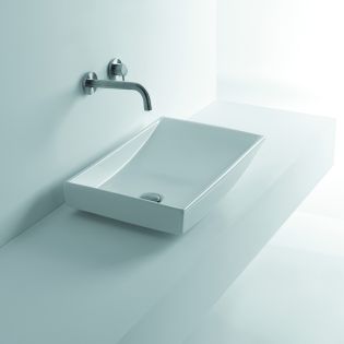 Om Out 60 Ceramic Vessel Bathroom Sink, 23.6"