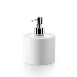 Saon 4023 Freestanding Ceramic Soap Dispenser, Polished Chrome Pump