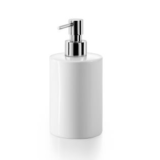 Saon 4024 Freestanding Ceramic Soap Dispenser, Polished Chrome Pump
