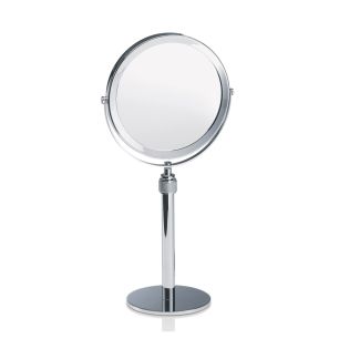 Smile 130 Round Freestanding Double Sided Magnifying Makeup Mirror, 5x/1x Magnification