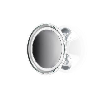 Smile 182 Round Wall Mounted Suction Cup LED Lighted Magnifying Makeup Mirror in Polished Chrome, 5x Magnification