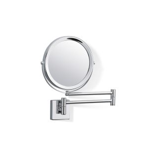 Smile 282 Round Wall Mounted Double Sided Magnifying Makeup Mirror in Polished Chrome, 5x/1x Magnification