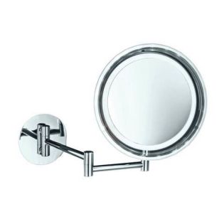 Smile 716 Round Wall Mounted LED Lighted Magnifying Mirror in Polished Chrome, Battery Operated, 5x Magnification