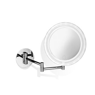 Smile 716-717T Round Wall Mounted LED Lighted Magnifying Mirror in Polished Chrome, Adjustable Light Color Changing Touch Sensor, 5x Magnification
