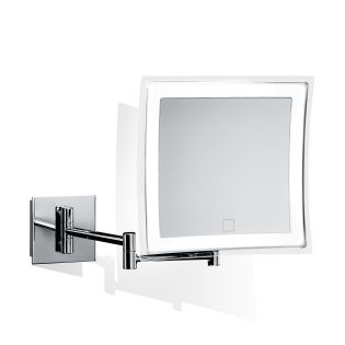 Smile 840-850T Square Wall Mounted LED Lighted Magnifying Mirror in Polished Chrome, Adjustable Light Color Changing Touch Sensor, 5x Magnification