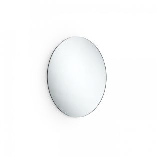 Speci 5632 Round Bathroom Wall Mirror, Stainless Steel Frame, 23.2"