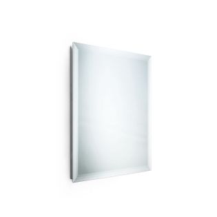 Speci 56688 Rectangular Beveled Edge Bathroom Wall Mirror, Stainless Steel Frame, 27.6" x 31.5"