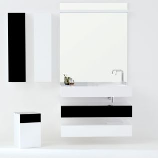 Waterstone 64.55.02.321 Rectangular Solid Surface Wall Mounted Bathroom Sink in Velvet White, 39.4"