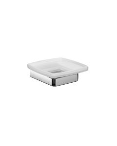 Trend 0230.001.00 Wall Mounted Satin Crystal Glass Soap Dish with Polished Chrome Holder