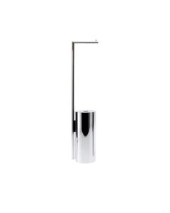DW Straight 8 Freestanding Reserve Toilet Paper Holder in Polished Chrome
