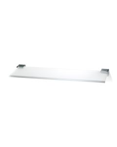 DW CO GLA Wall Mounted Frosted Glass Bathroom Shelf, Polished Chrome