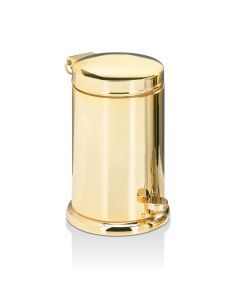 DW TE 37 Bathroom Wastebasket in Polished Gold